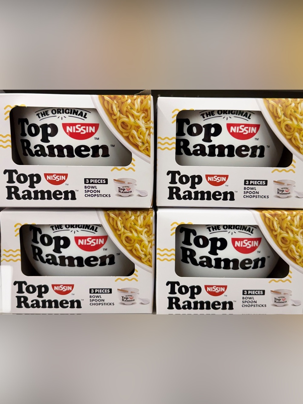 Top ramen bowl with chopstick and spoon - set of 4